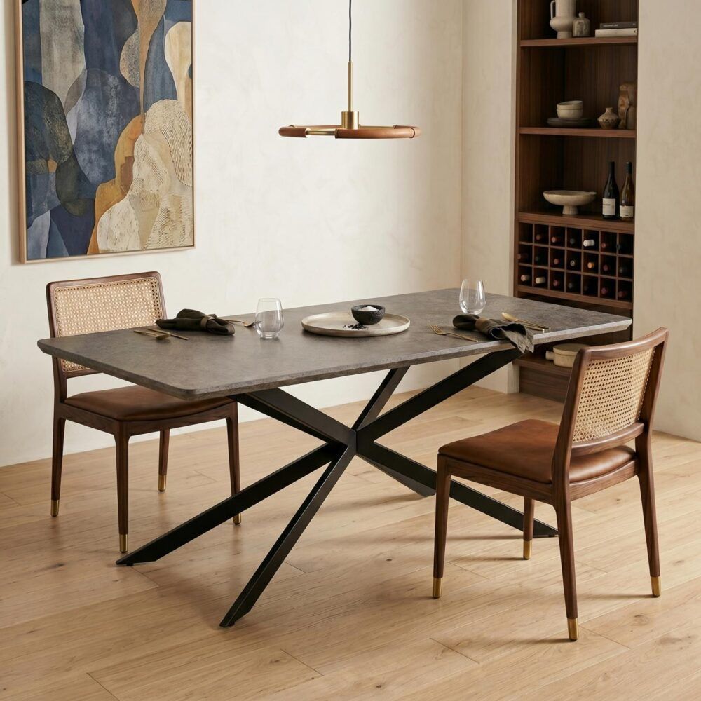 Carter Rectangular Dining Table Mdf Marbling