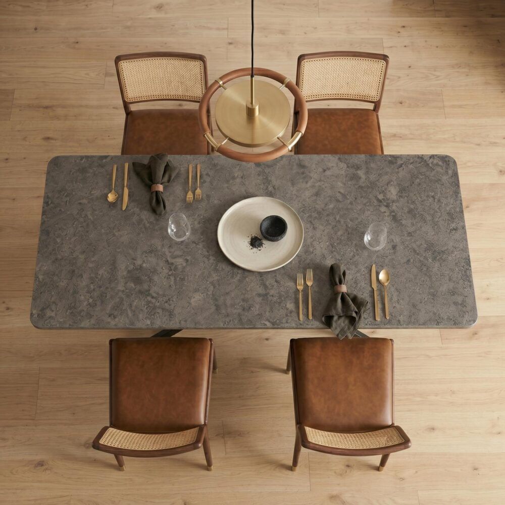 Carter Rectangular Dining Table Mdf Marbling