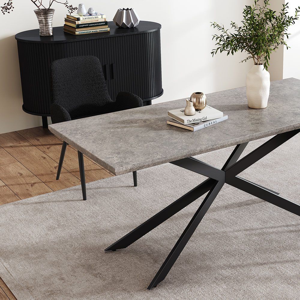Carter Rectangular Dining Table Mdf Marbling