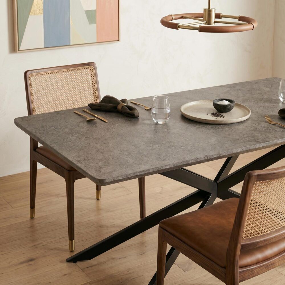 Carter Rectangular Dining Table Mdf Marbling