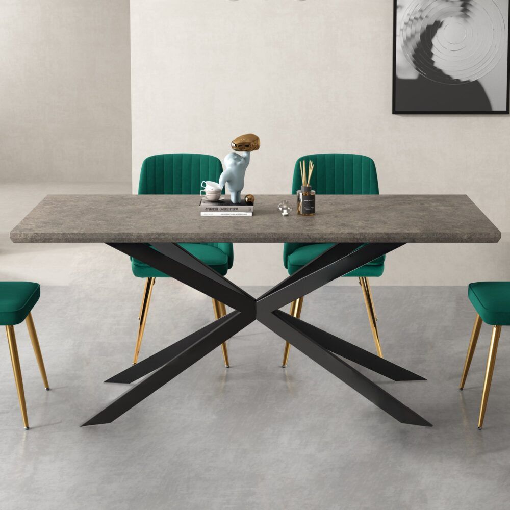 Carter Rectangular Dining Table Mdf Marbling