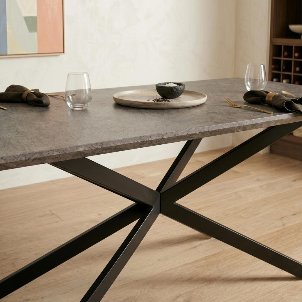 Carter Rectangular Dining Table Mdf Marbling