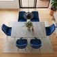 6-Piece Dario Navy Dining Table & Chair Set Rectangular Velvet Banquet