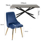 6-Piece Dario Navy Dining Table & Chair Set Rectangular Velvet Banquet