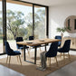 6-Piece Zelma Blue Dining Table & Chair Set Velvet