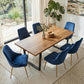 6-Piece Zelma Blue Dining Table & Chair Set Velvet