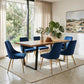 6-Piece Zelma Blue Dining Table & Chair Set Velvet