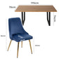 6-Piece Zelma Blue Dining Table & Chair Set Velvet