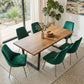 6-Piece Zelma Green Dining Table & Chair Set Velvet