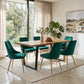 6-Piece Zelma Green Dining Table & Chair Set Velvet
