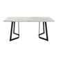 6-Piece Zelma Blue Dining Table & Chair Set Marble Bliss Velvet