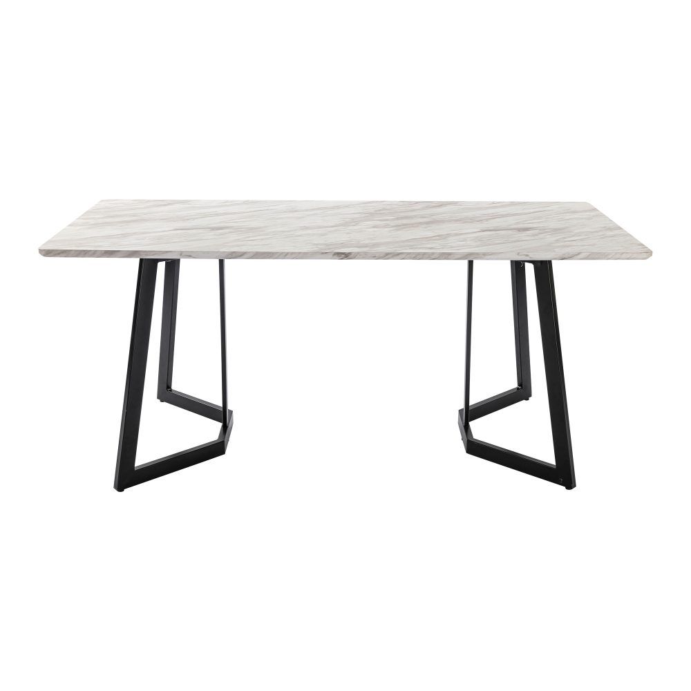 6-Piece Zelma Blue Dining Table & Chair Set Marble Bliss Velvet