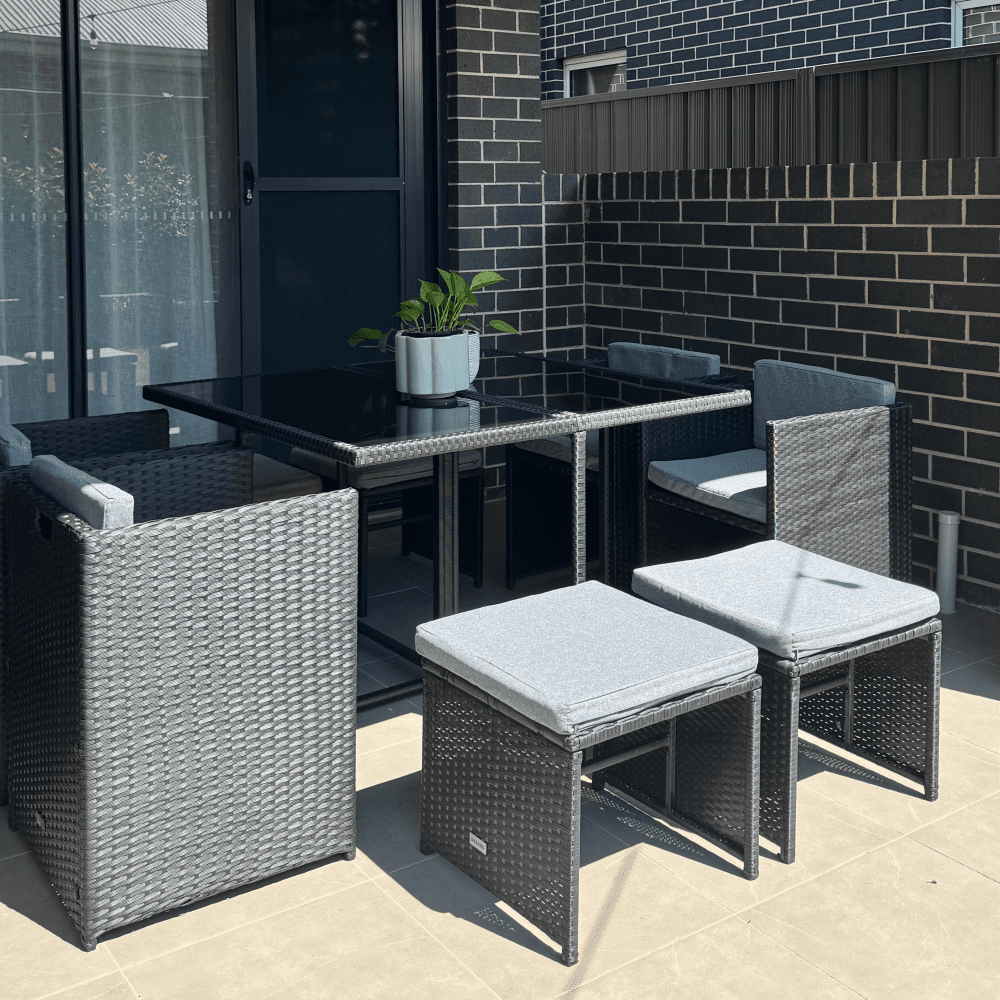 Horrocks 8 Seater Outdoor Dining Set - Black