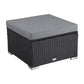 Perry 5-Seater Ottoman-Style Outdoor Lounge Set - Black