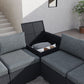 Robyn 5-Seater Modular Lounge Sofa 6-Piece Outdoor Sofa - Black