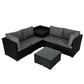 Robyn 5-Seater Modular Lounge Sofa 6-Piece Outdoor Sofa - Black