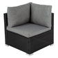 Robyn 5-Seater Modular Lounge Sofa 6-Piece Outdoor Sofa - Black