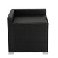 Robyn 5-Seater Modular Lounge Sofa 6-Piece Outdoor Sofa - Black