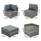 Robyn 5-Seater Modular Lounge Sofa 6-Piece Outdoor Sofa - Black