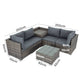 Robyn 5-Seater Modular Lounge Sofa 6-Piece Outdoor Sofa - Grey