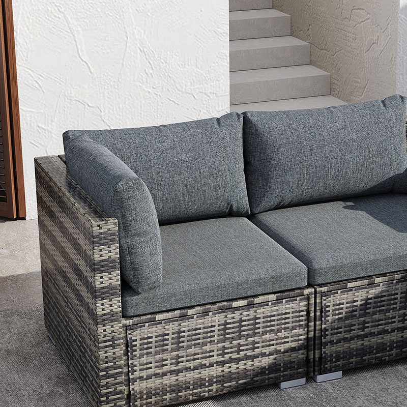 Spencer 7-Seater Furniture Modular Lounge Sofa 8-Piece Outdoor Sofa - Grey