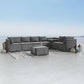 Spencer 7-Seater Furniture Modular Lounge Sofa 8-Piece Outdoor Sofa - Grey