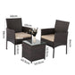 Tyler 2-Seater Delightful 3-Piece Outdoor Bistro Set - Brown