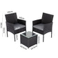 Tracey 2-Seater Table And Chairs Set 3-Piece Outdoor Set - Black