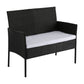 Avery 4-Seater PE Wicker Lounge Sofa 4-Piece Outdoor Sofa - Black