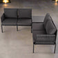 Cosmo 4-Seater with Coffee Table Stylish Textile and Rope Design 3-Piece Outdoor Lounge Set - Black
