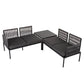 Cosmo 4-Seater with Coffee Table Stylish Textile and Rope Design 3-Piece Outdoor Lounge Set - Black