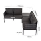 Cosmo 4-Seater with Coffee Table Stylish Textile and Rope Design 3-Piece Outdoor Lounge Set - Black