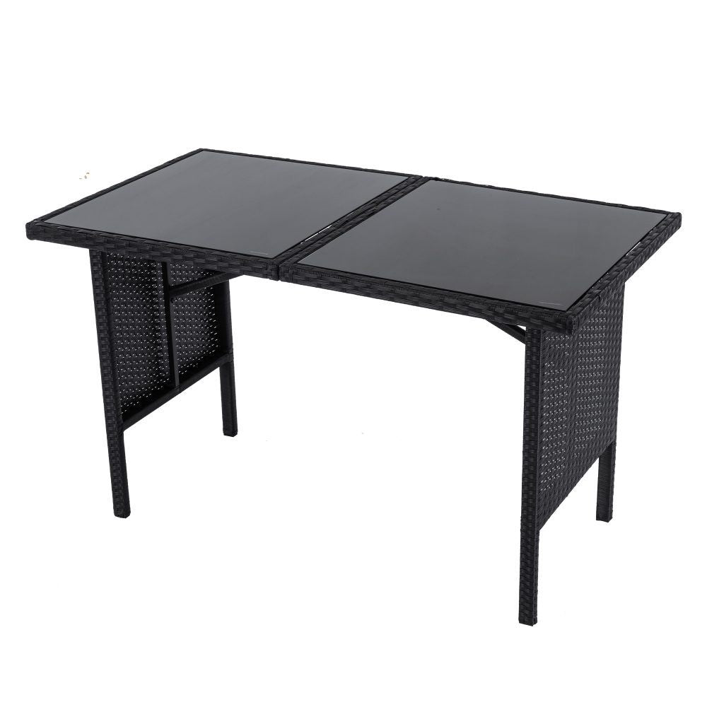 Jules 8-Seater Modular Garden Lounge with Table and Stools 6-Piece Dining Set - Black