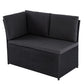 Jules 8-Seater Modular Garden Lounge with Table and Stools 6-Piece Dining Set - Black