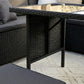 Jules 8-Seater Modular Garden Lounge with Table and Stools 6-Piece Dining Set - Black