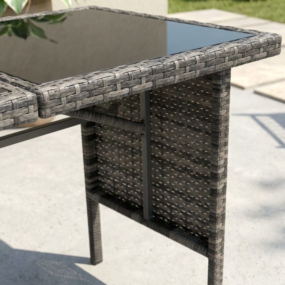 Jules 8-Seater Modular Garden Lounge with Table and Stools 6-Piece Dining Set - Grey