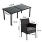 Larkin 6-Seater Minimalist Wicker 7-Piece Dining Set - Black
