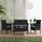 Lowry 4-Seater Wicker 4-Piece Outdoor Lounge Set - Black