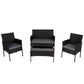 Lowry 4-Seater Wicker 4-Piece Outdoor Lounge Set - Black