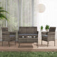 Lowry 4-Seater Wicker 4-Piece Outdoor Lounge Set - Mixed Grey
