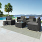 Quincy 4-Seater Modular Wicker Outdoor Lounge Set - Black