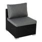 Quincy 4-Seater Modular Wicker Outdoor Lounge Set - Black