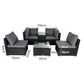 Quincy 4-Seater Modular Wicker Outdoor Lounge Set - Black