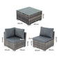 Quincy 4-Seater Modular Wicker Outdoor Lounge Set - Black