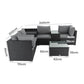Quincy 6-Seater Wicker Loveseat 7-Piece Outdoor Wicker with Storage Cover - Black