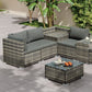 Quincy 6-Seater Wicker Lounge 7-Piece Outdoor Wicker with Storage Cover - Grey