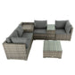 Quincy 6-Seater Wicker Lounge 7-Piece Outdoor Wicker with Storage Cover - Grey