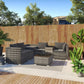 Quincy 6-Seater Wicker Lounge 7-Piece Outdoor Wicker with Storage Cover - Grey
