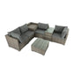 Quincy 6-Seater Wicker Lounge 7-Piece Outdoor Wicker with Storage Cover - Grey
