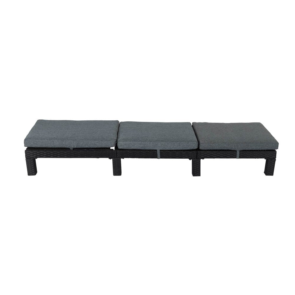 Dylan Rattan Sunbed With Adjustable Recliner - Black